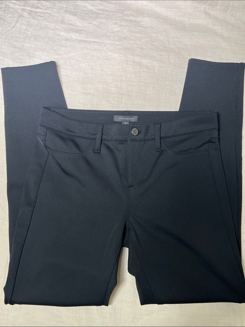 Ann Taylor Black Ponte Strait Stretch Fit Pants